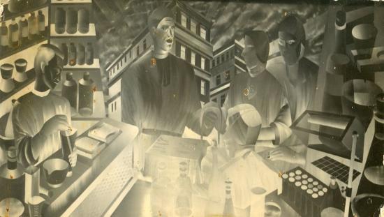 St. Francis Hospital Mural - Brushed Aluminum by Bel-Jon (also signed by Don Clever)