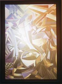 Abstract Woman With a Basket by Bel-Jon with colored lights